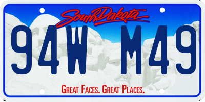 SD license plate 94WM49