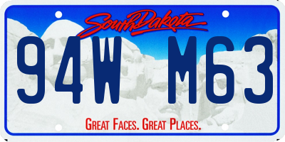 SD license plate 94WM63