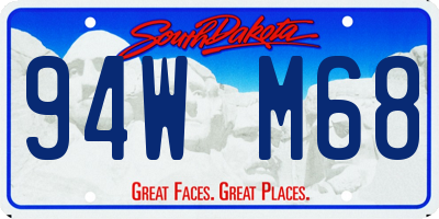 SD license plate 94WM68