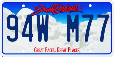 SD license plate 94WM77