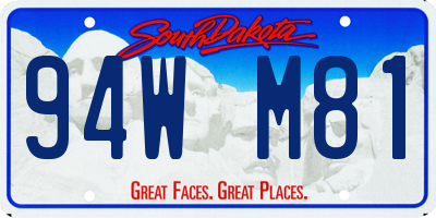 SD license plate 94WM81