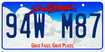 SD license plate 94WM87