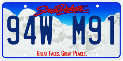 SD license plate 94WM91