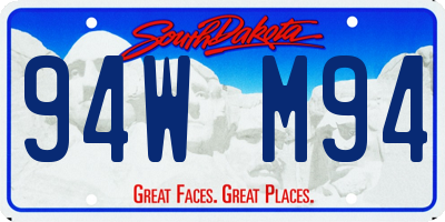 SD license plate 94WM94