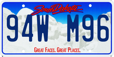 SD license plate 94WM96