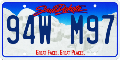 SD license plate 94WM97