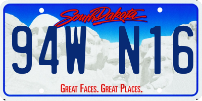 SD license plate 94WN16