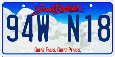 SD license plate 94WN18