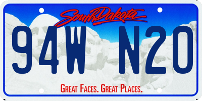 SD license plate 94WN20