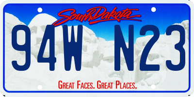 SD license plate 94WN23