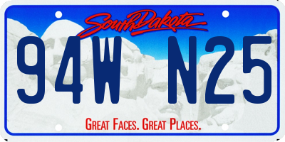 SD license plate 94WN25