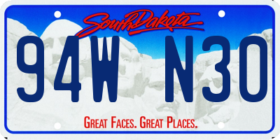 SD license plate 94WN30