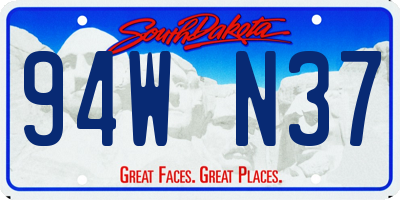 SD license plate 94WN37