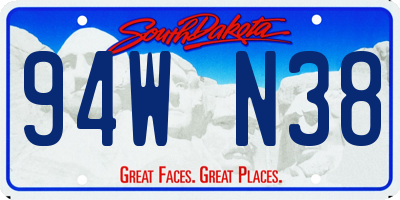 SD license plate 94WN38