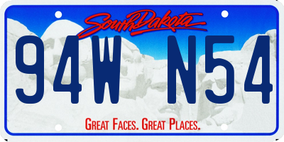 SD license plate 94WN54