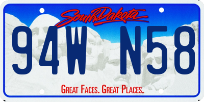 SD license plate 94WN58