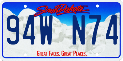 SD license plate 94WN74