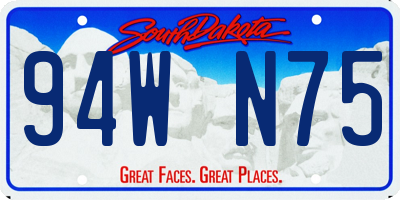 SD license plate 94WN75