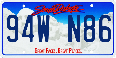 SD license plate 94WN86