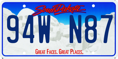 SD license plate 94WN87