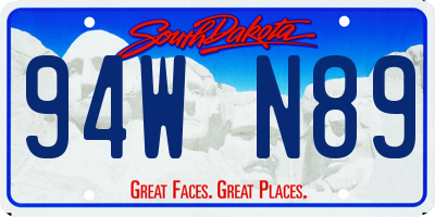 SD license plate 94WN89