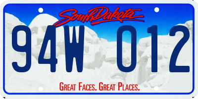 SD license plate 94WO12