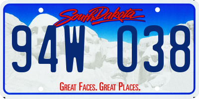 SD license plate 94WO38