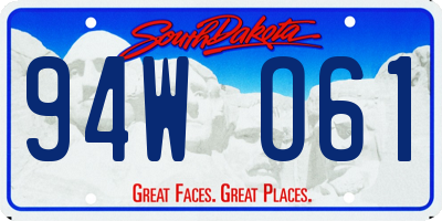 SD license plate 94WO61