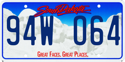 SD license plate 94WO64