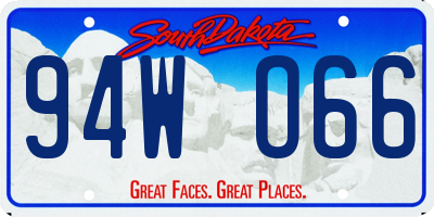 SD license plate 94WO66