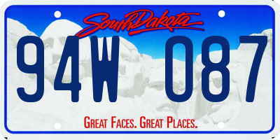 SD license plate 94WO87