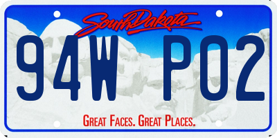 SD license plate 94WP02