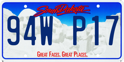 SD license plate 94WP17