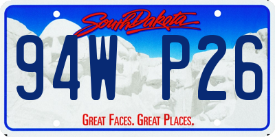 SD license plate 94WP26