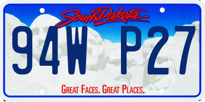 SD license plate 94WP27