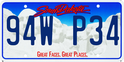 SD license plate 94WP34