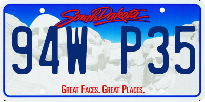 SD license plate 94WP35