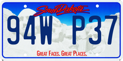 SD license plate 94WP37
