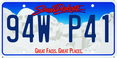 SD license plate 94WP41