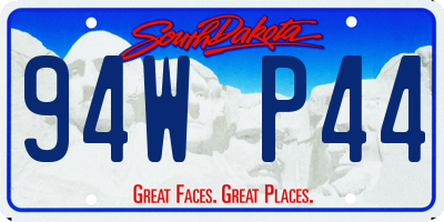 SD license plate 94WP44