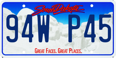 SD license plate 94WP45