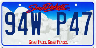 SD license plate 94WP47