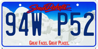 SD license plate 94WP52