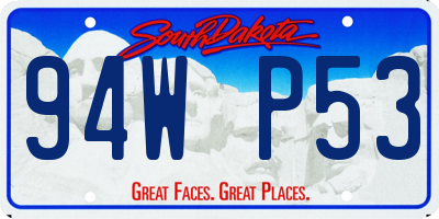 SD license plate 94WP53