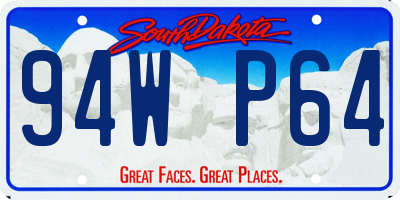 SD license plate 94WP64