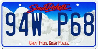 SD license plate 94WP68