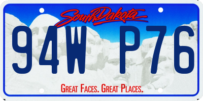 SD license plate 94WP76