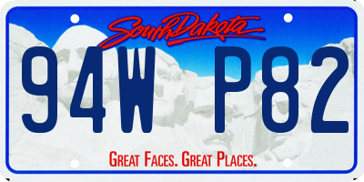 SD license plate 94WP82