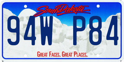 SD license plate 94WP84