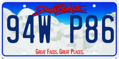 SD license plate 94WP86